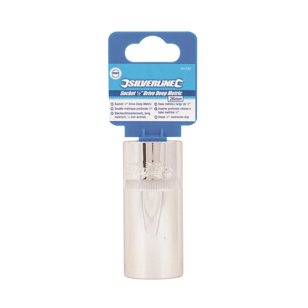 Silverline Deep Socket 1/2" Drive 6Pt Metric