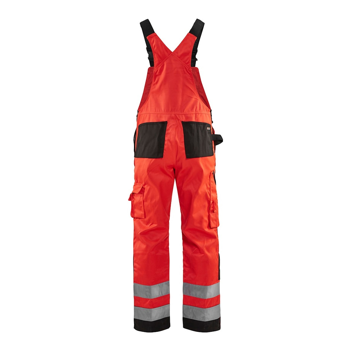 Blaklader Hi-Vis Bib Trousers 2660 - Red Hi-Vis/Black