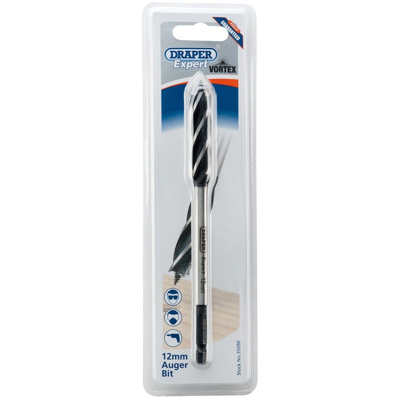 Draper Tools 4 Fluted Auger Bit, 12 x 165mm