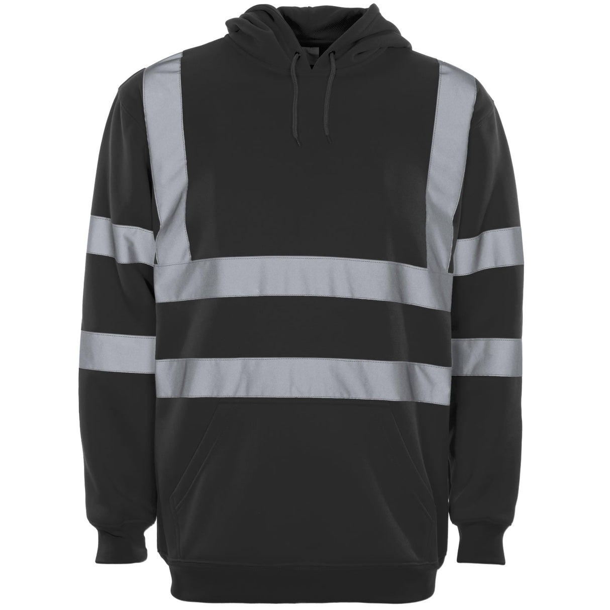 Supertouch Hi Vis Black Hooded Sweatshirt