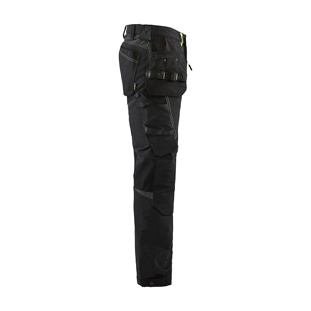 Blaklader Craftsman Trousers 4-Way Stretch 1522 - Black/Hi-Vis Yellow