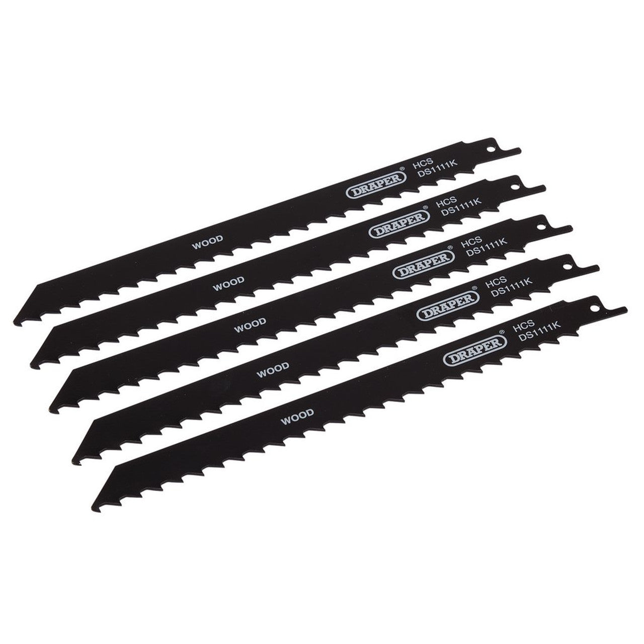 Draper Tools Reciprocating Saw Blades For Wood And Plastic Cutting, 225mm, 3tpi (Pack Of 5)