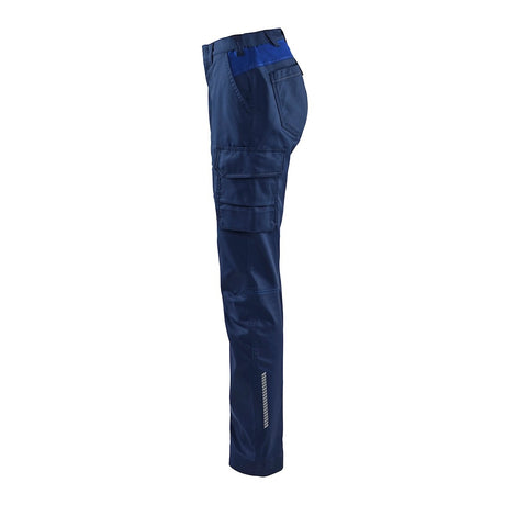 Blaklader Women's Industry Trousers Stretch 7144 #colour_navy-blue-cornflower-blue