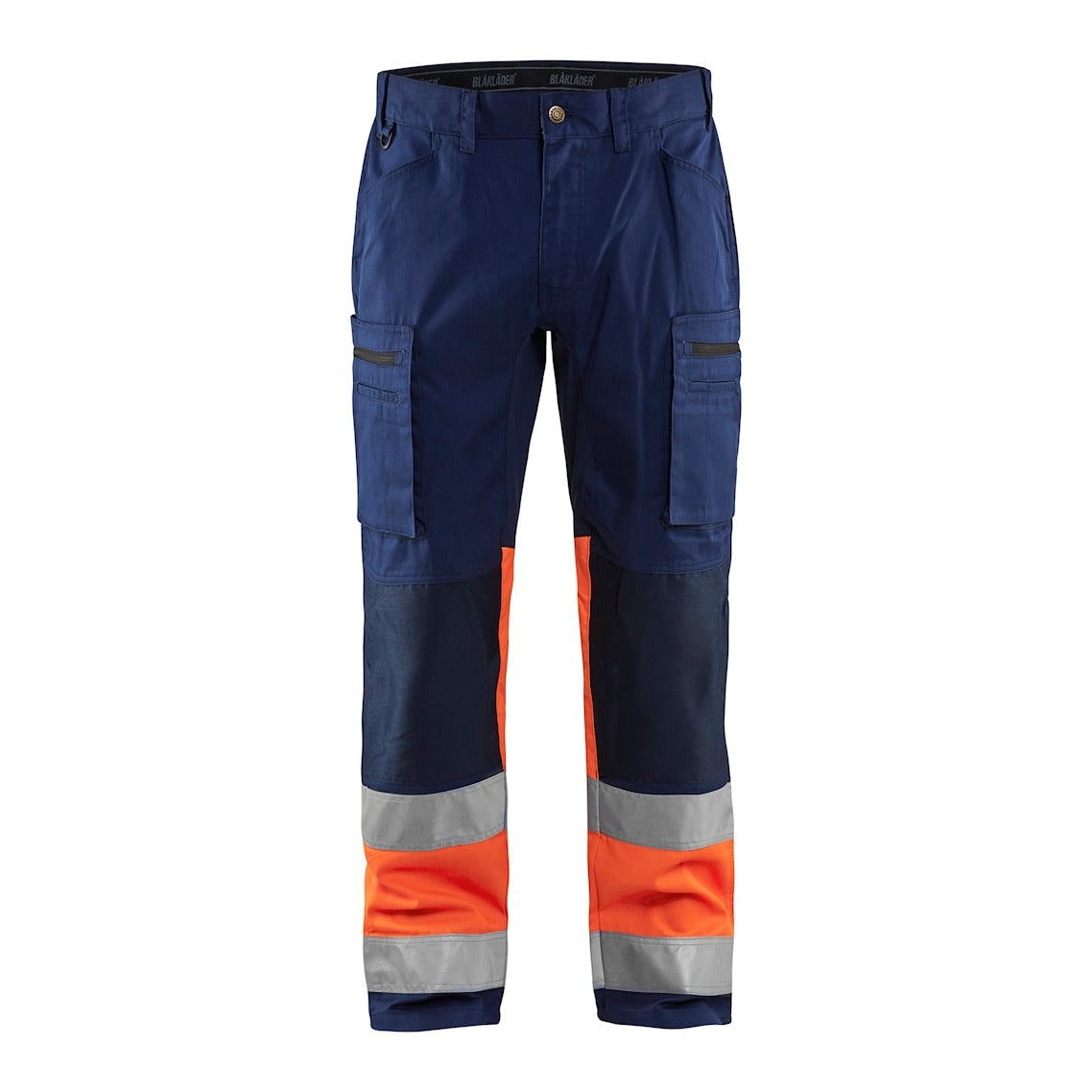 Blaklader Hi-Vis Trousers with Stretch 1551 - Navy Blue/Hi-Vis Orange