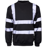 Supertouch Hi Vis Black Crew Neck Sweatshirt