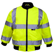 Supertouch Hi Vis Yellow Junior Bomber Jackets - Knit Collar