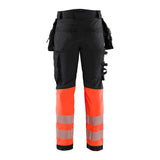 Blaklader Softshell Hi-Vis Trousers 1821 #colour_black-red-hi-vis