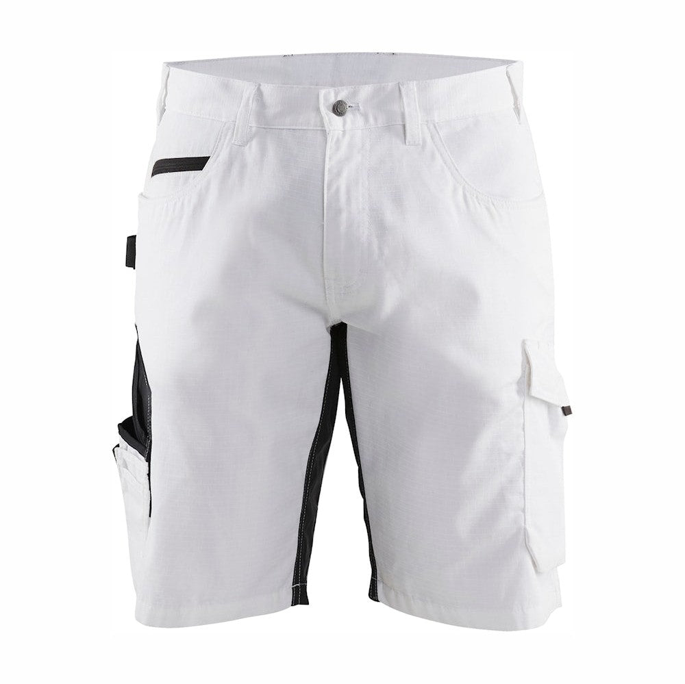 Blaklader Painter's Shorts with Stretch 1094 #colour_white-dark-grey