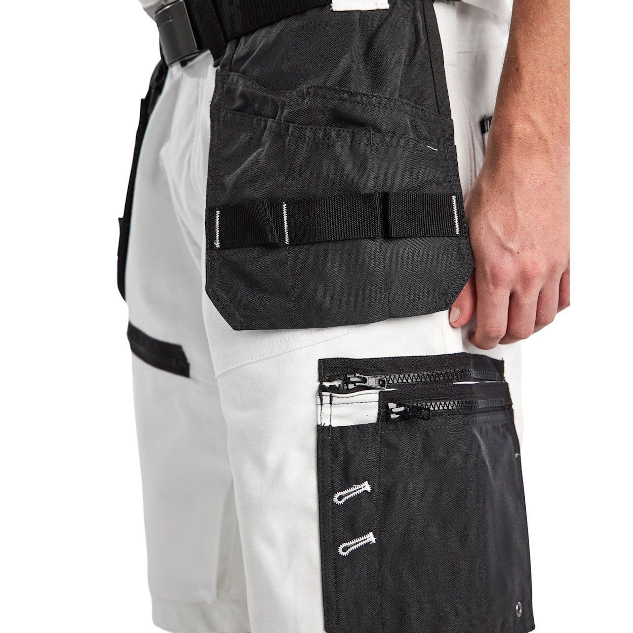 Blaklader X1500 Painters Shorts 1512 #colour_white-dark-grey
