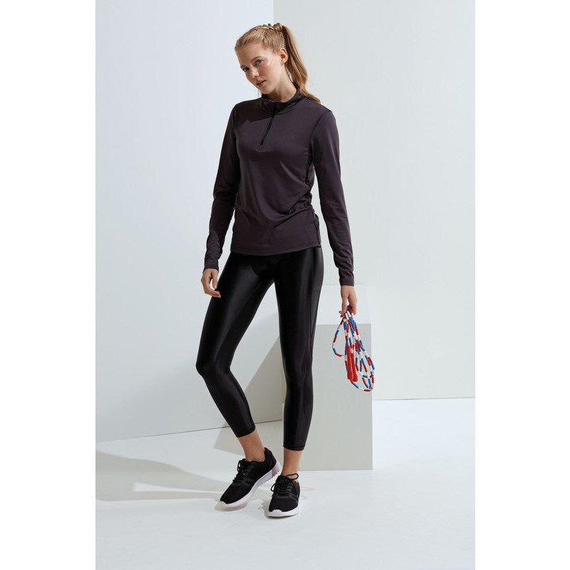 Women's TriDri® Recycled Long Sleeve Brushed Back ¼ Zip Top