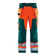 Blaklader Hi-Vis Craftsman Trousers 1568 - Orange/Green