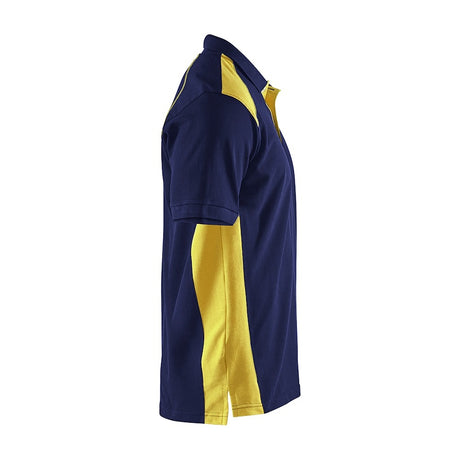 Blaklader Polo Shirt 3324 #colour_navy-blue-hi-vis-yellow
