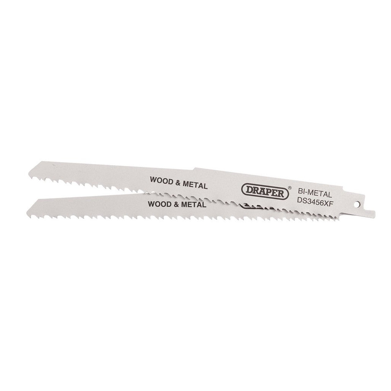 Draper Tools Bi-Metal Reciprocating Saw Blades For Multi-Purpose Cutting, 200mm, 6-12tpi (Pack Of 2)