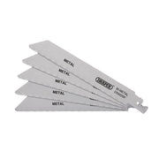Draper Tools Bi-Metal Reciprocating Saw Blades For Metal, 150mm, 14tpi (Pack Of 5)