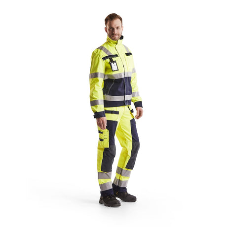 Blaklader Multinorm Craftsman Trousers 1579 #colour_hi-vis-yellow-navy-blue