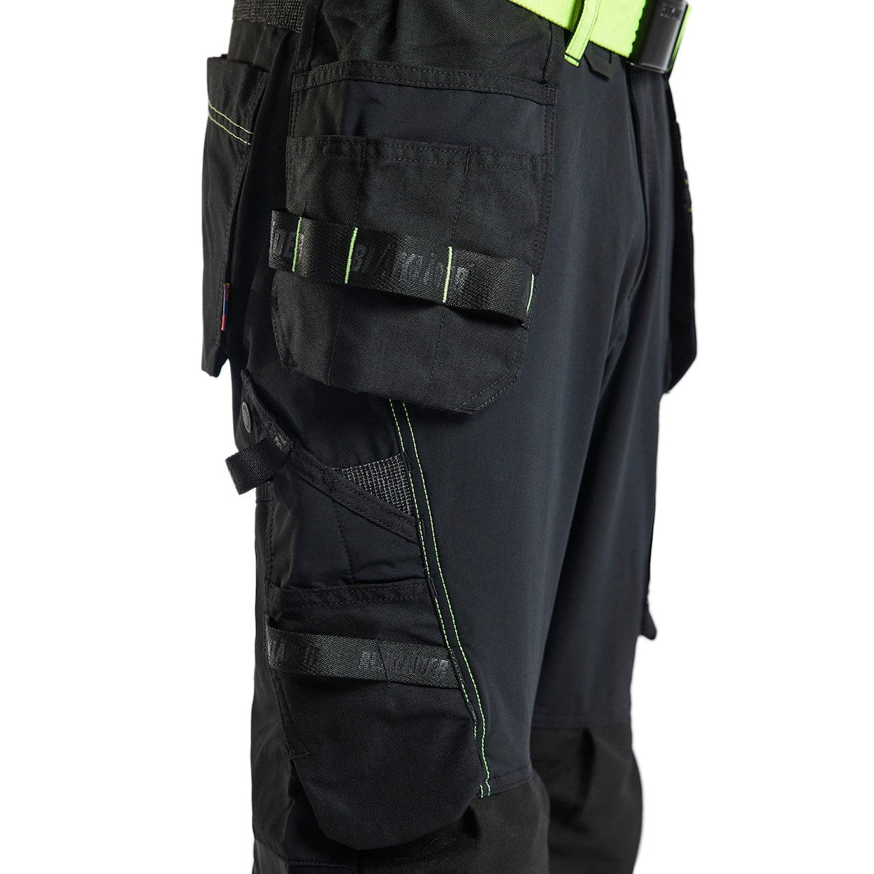 Blaklader Craftsman Trousers 4-Way Stretch 1522 - Black/Hi-Vis Yellow