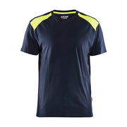 Blaklader T-Shirt 3379 #colour_dark-navy-blue-hi-vis-yellow