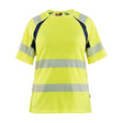 Blaklader T-Shirt Hi-Vis Women 3503 #colour_hi-vis-yellow-navy-blue