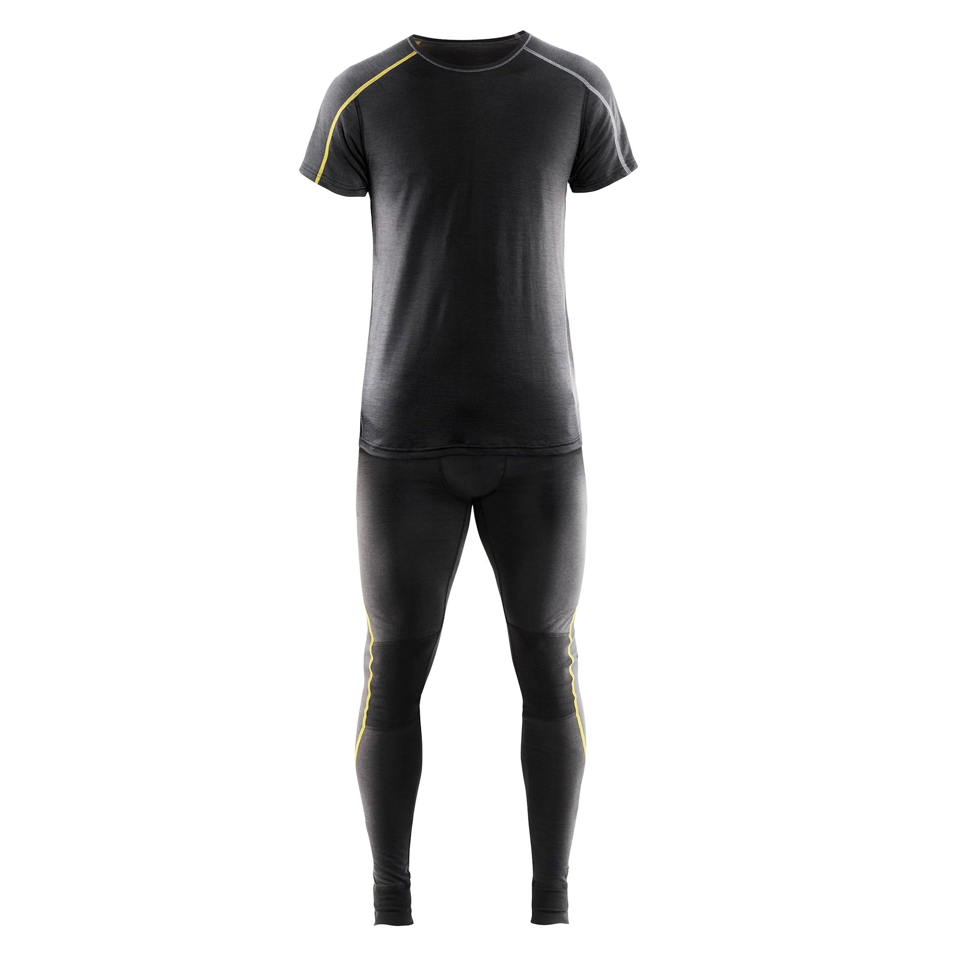 Blaklader Underwear T-Shirt Xlight, 100% Merino 4798 #colour_dark-grey-yellow