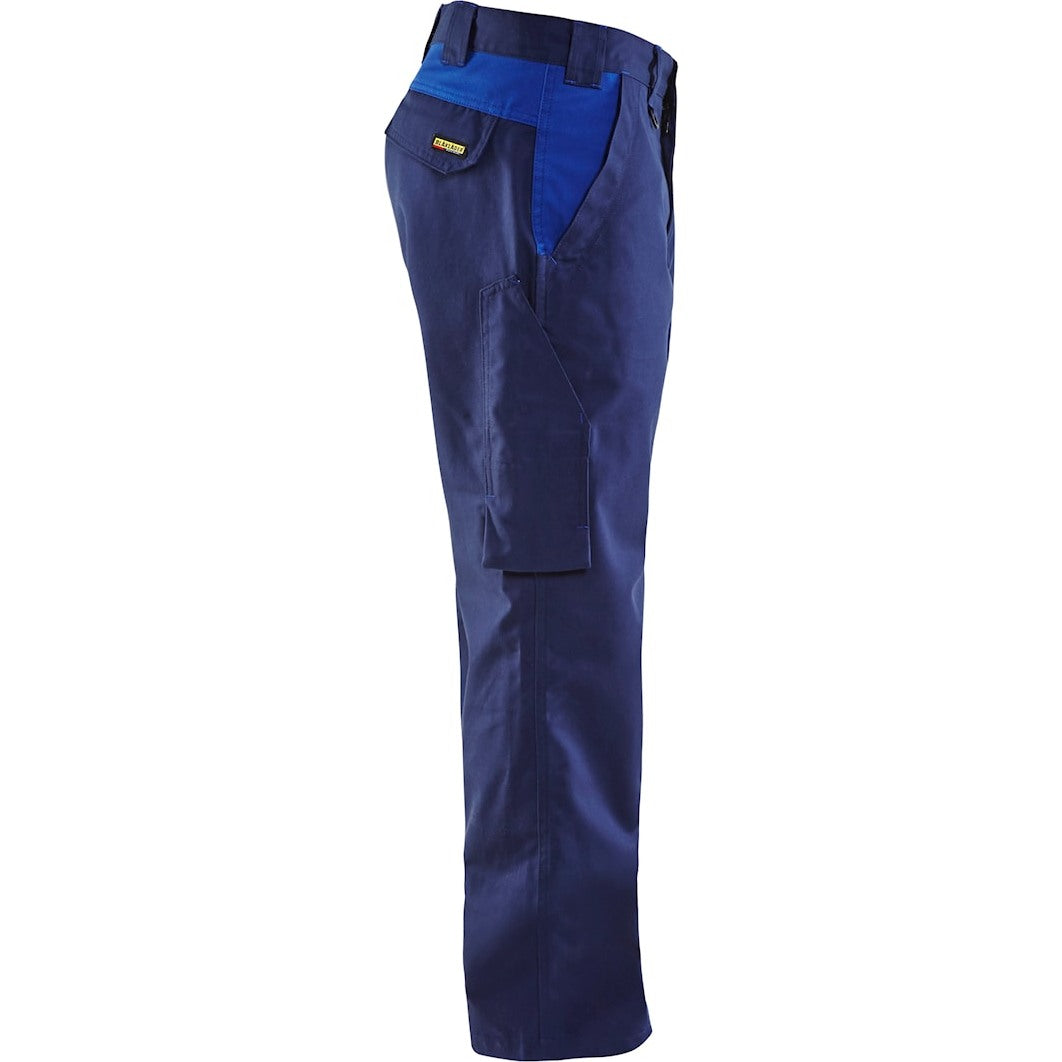 Blaklader Industry Trousers Stretch 1444 - Navy blue/Cornflower blue #colour_navy-blue-cornflower-blue