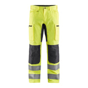 Blaklader Hi-Vis Trousers with Stretch 1585 - Hi-Vis Yellow/Mid Grey