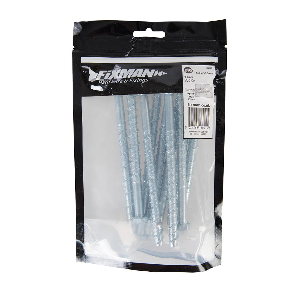 Fixman Concrete Masonry Bolts 10Pk