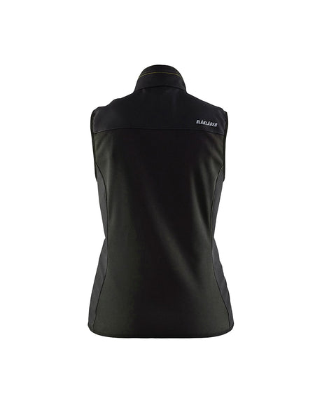 Blaklader Women's Softshell Vest 3851 #colour_black-hi-vis-yellow