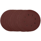 Draper Tools Punched Sanding Discs, 125mm, Hook & Loop, 240 Grit, (Pack Of 10)