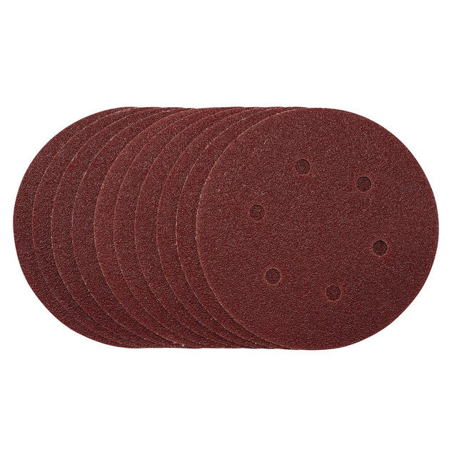 Draper Tools Sanding Discs, 150mm, Hook & Loop, 40 Grit, (Pack Of 10)