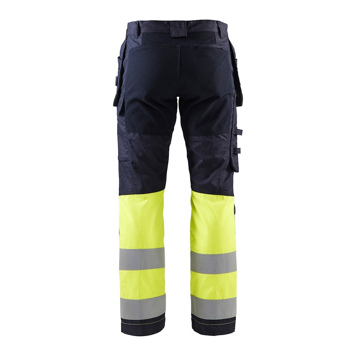 Blaklader Multinorm Inherent Trousers with Stretch 1487 #colour_navy-blue-hi-vis-yellow