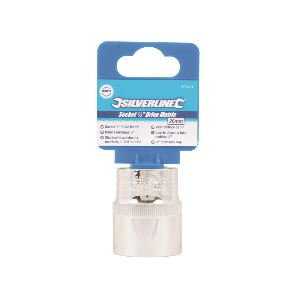 Silverline Socket 1/2" Drive 6pt Metric