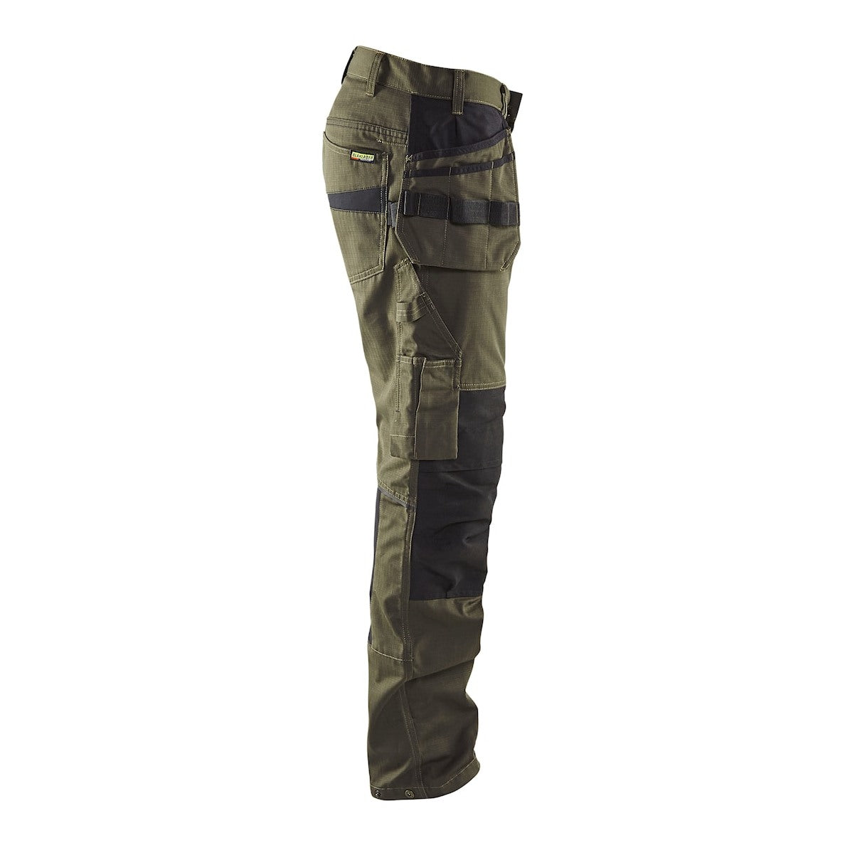 Blaklader Service Trousers with Stretch And Nail Pockets 1496 #colour_dark-olive-green-black
