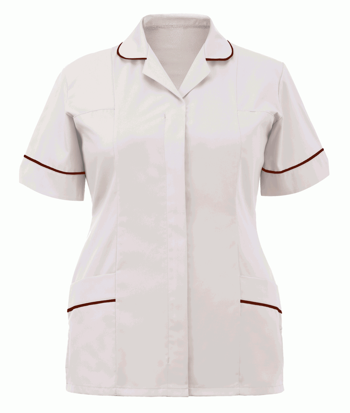 Orbit International Classic Tunic: Ladies - White / Burgundy