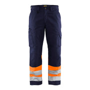 Blaklader Hi-Vis Trousers 1564 - Navy Blue/Hi-Vis Orange