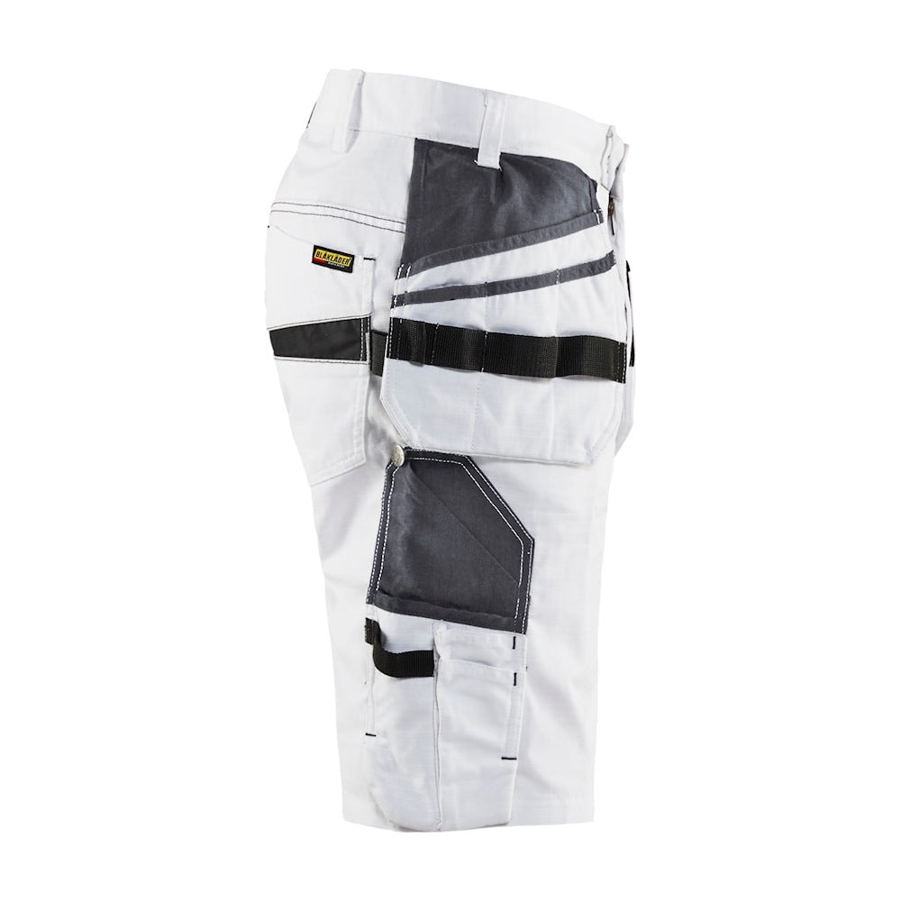 Blaklader Painters Shorts with Stretch 1099 #colour_white-dark-grey