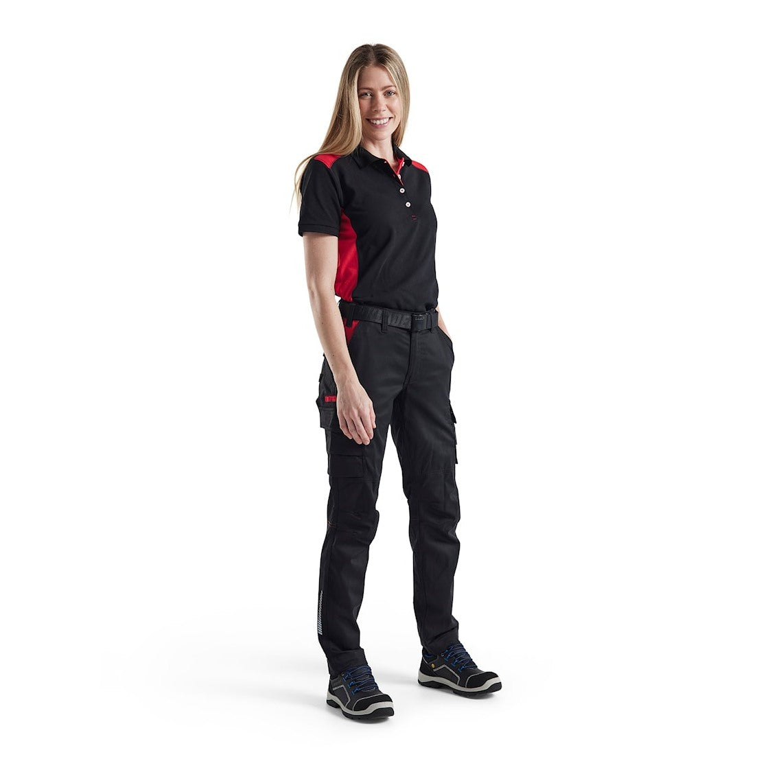Blaklader Women's Industry Trousers Stretch 7144 #colour_black-red