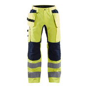 Blaklader Hi-Vis Trousers with Stretch 1552 - Hi-Vis Yellow/Navy Blue