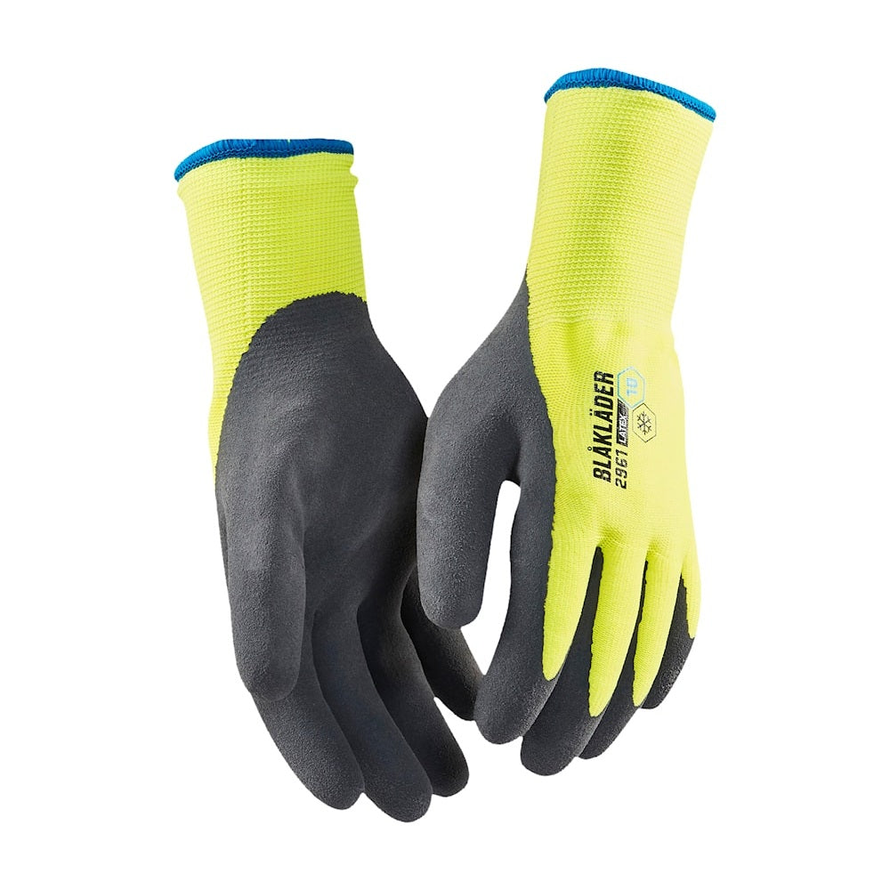 Blaklader Work Gloves Lined, Latex Coated 2961 #colour_hi-vis-yellow