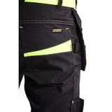 Blaklader Service Shorts with Nailpockets 1494 #colour_black-hi-vis-yellow