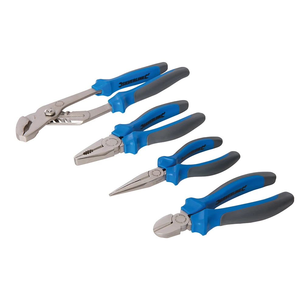 Silverline Expert Pliers Set 4Pce