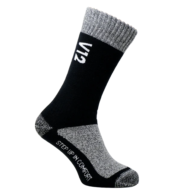 V12 Black Calf Length V12 Sock PK 10