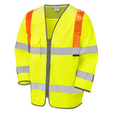 Leo Workwear TADDIPORT Leo EcoViz 3/4 Sleeve Waistcoat with Red Braces