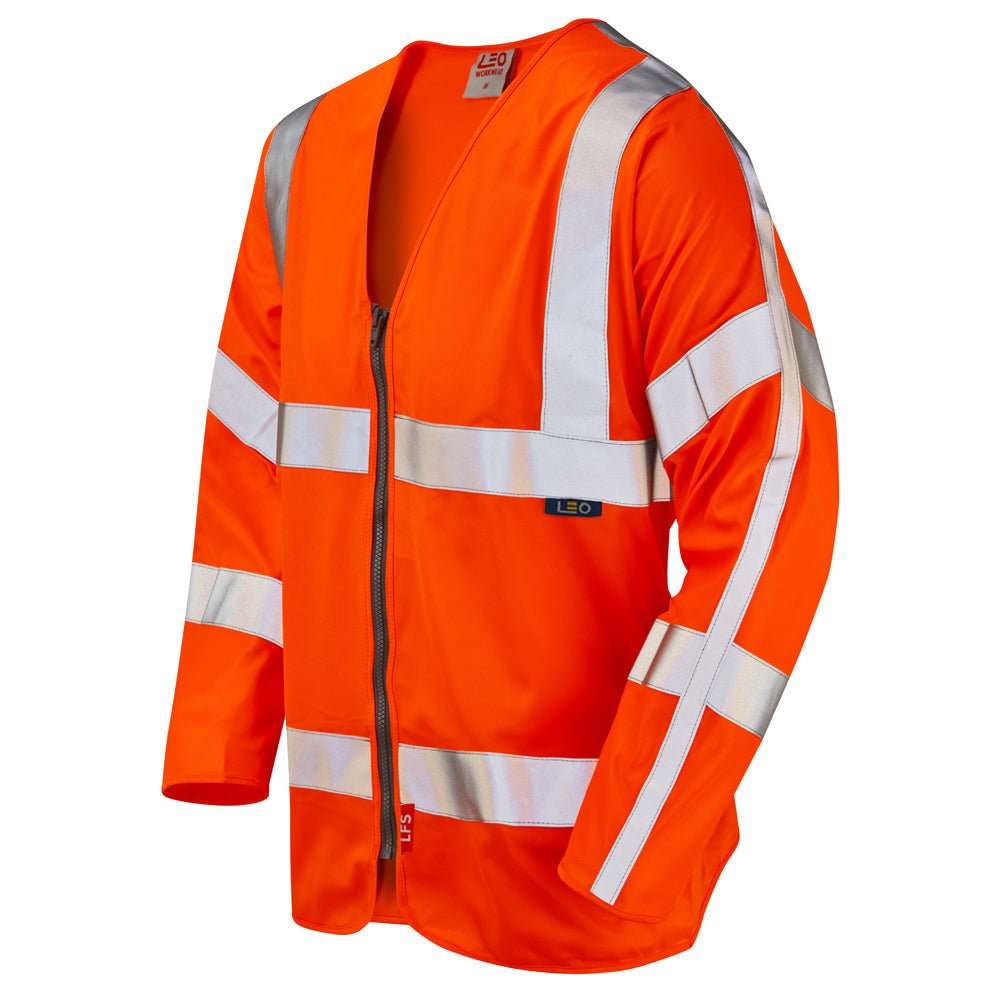 Leo Workwear MERTON Leo EcoViz LFS Zipped Sleeved Waistcoat (EN 14116)