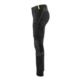 Blaklader Ladies 4-Way Stretch Service Trousers 7122 #colour_black-hi-vis-yellow