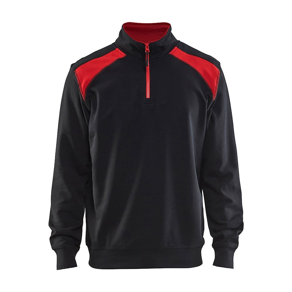 Blaklader Half-Zip 2-Tone Sweatshirt 3353 - Black/Red