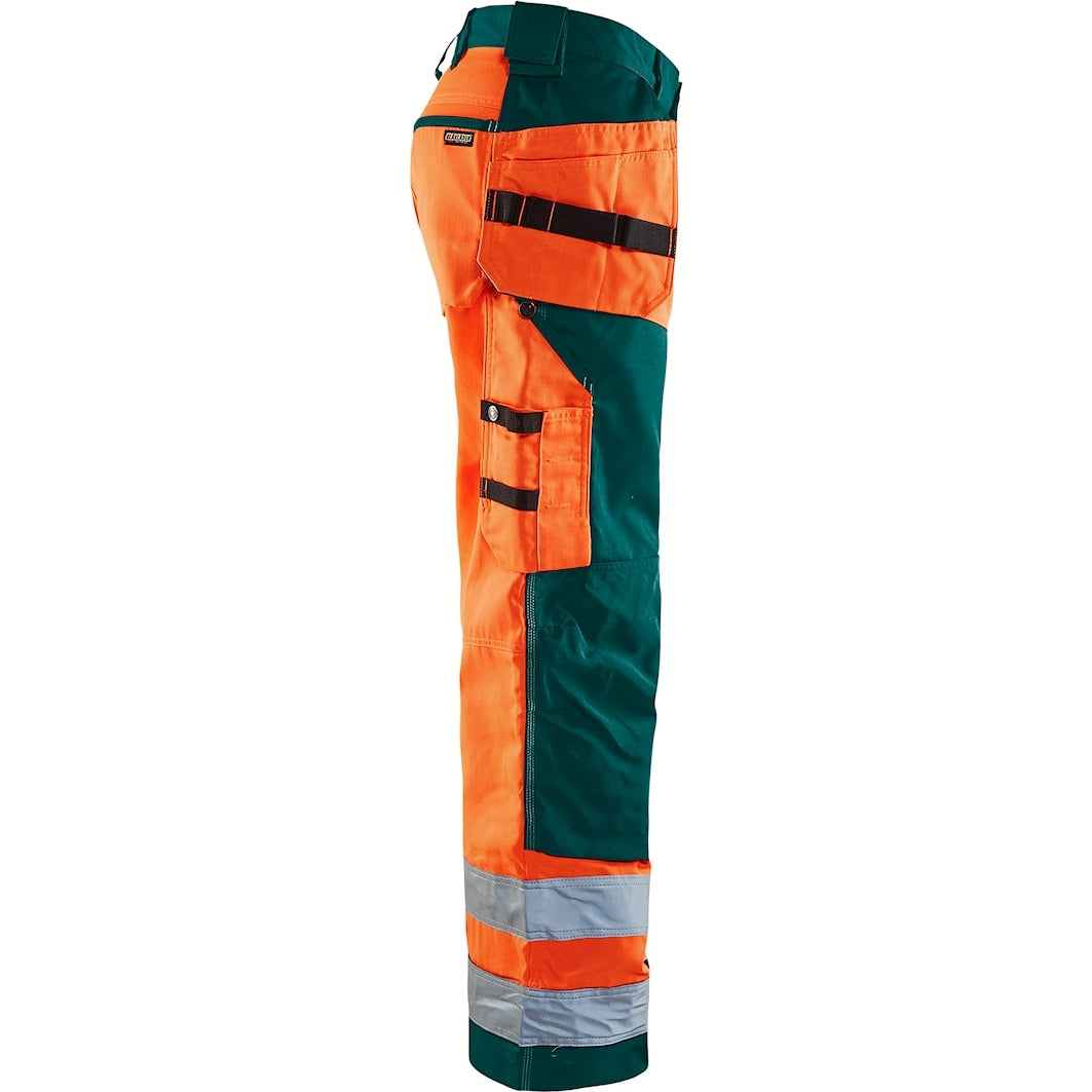 Blaklader Hi-Vis Craftsman Trousers 1568 - Orange/Green