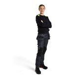 Blaklader Sweatshirt Women 3408 #colour_black-hi-vis-yellow