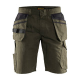 Blaklader Service Shorts with Nailpockets 1494 #colour_dark-olive-green-black