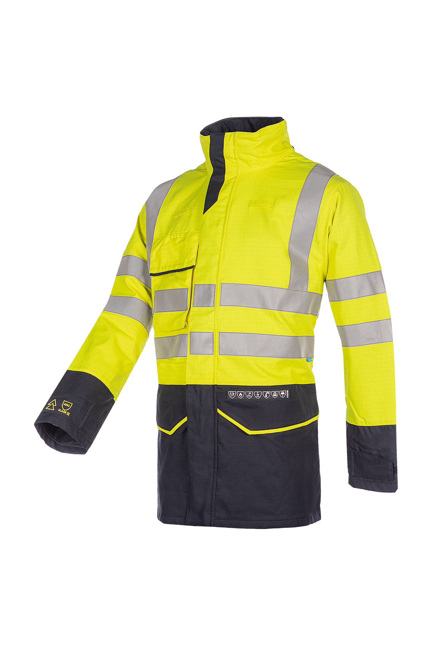 Sioen Glacier Hi-Vis Eco Rain Jacket With Arc Protection (Apc 2)