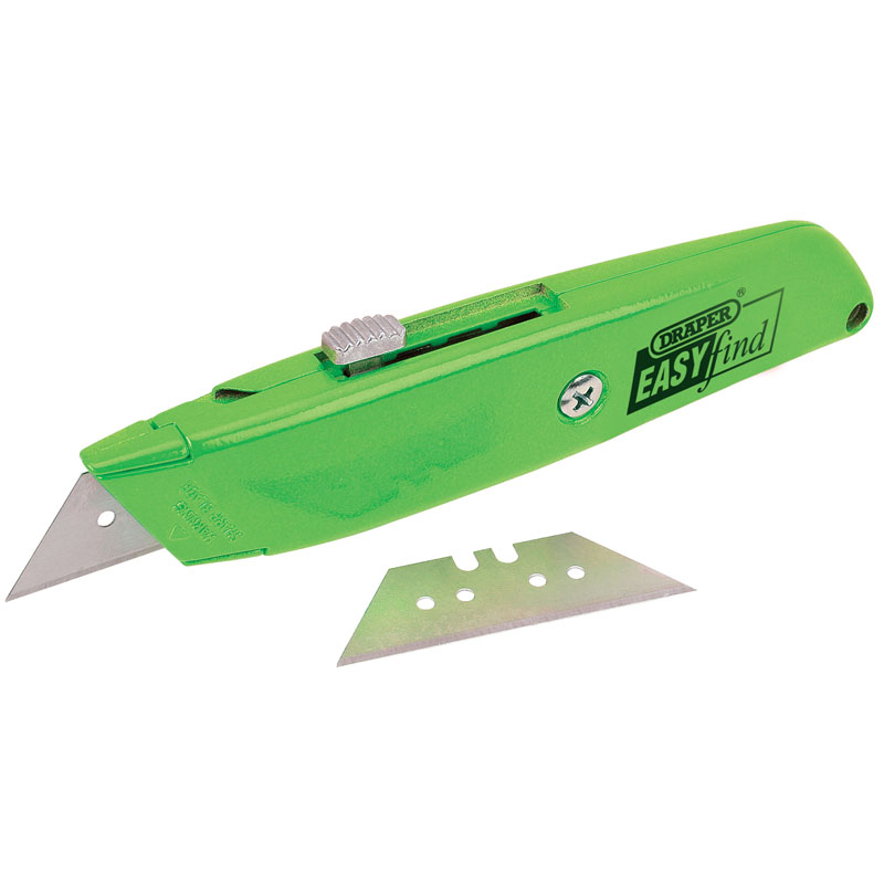 Draper Tools Easy Find Retractable Trimming Knife with 2 x Blades